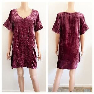 Purple Crushed Velvet Mini Dress